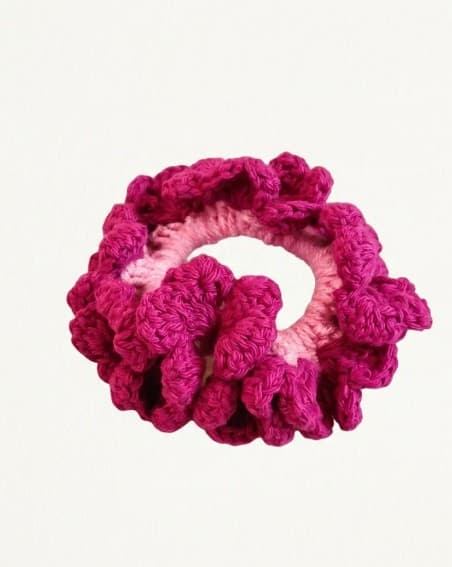 Pink Ruffle Scrunchie